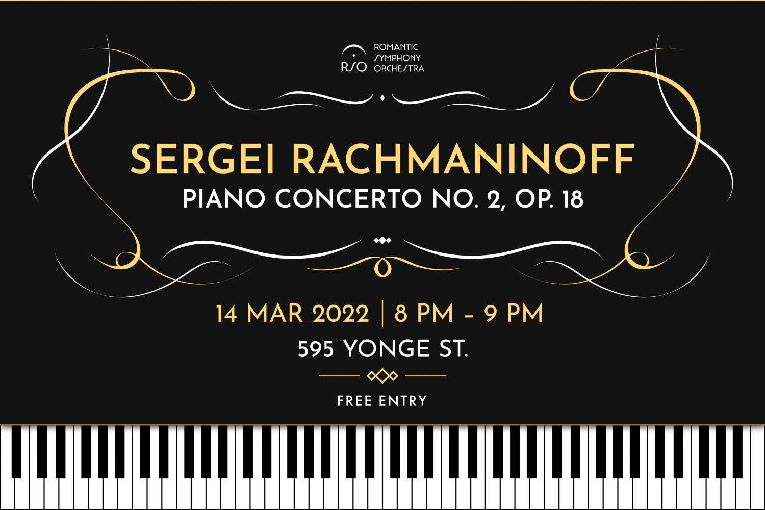 A poster for a fake Rachmaninoff music concert